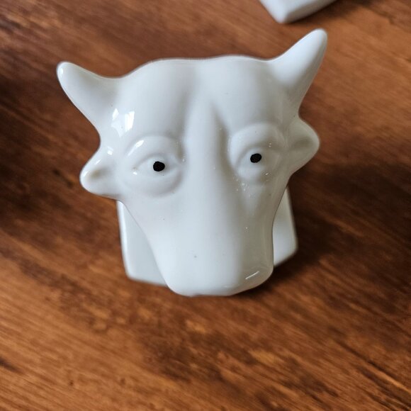 Vintage Porcelain Ceramic Farm Animal Head Hooks - Picture 7 of 8